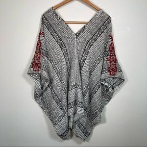 FP Very Oversized Embroidered Tribal Kimono Tunic